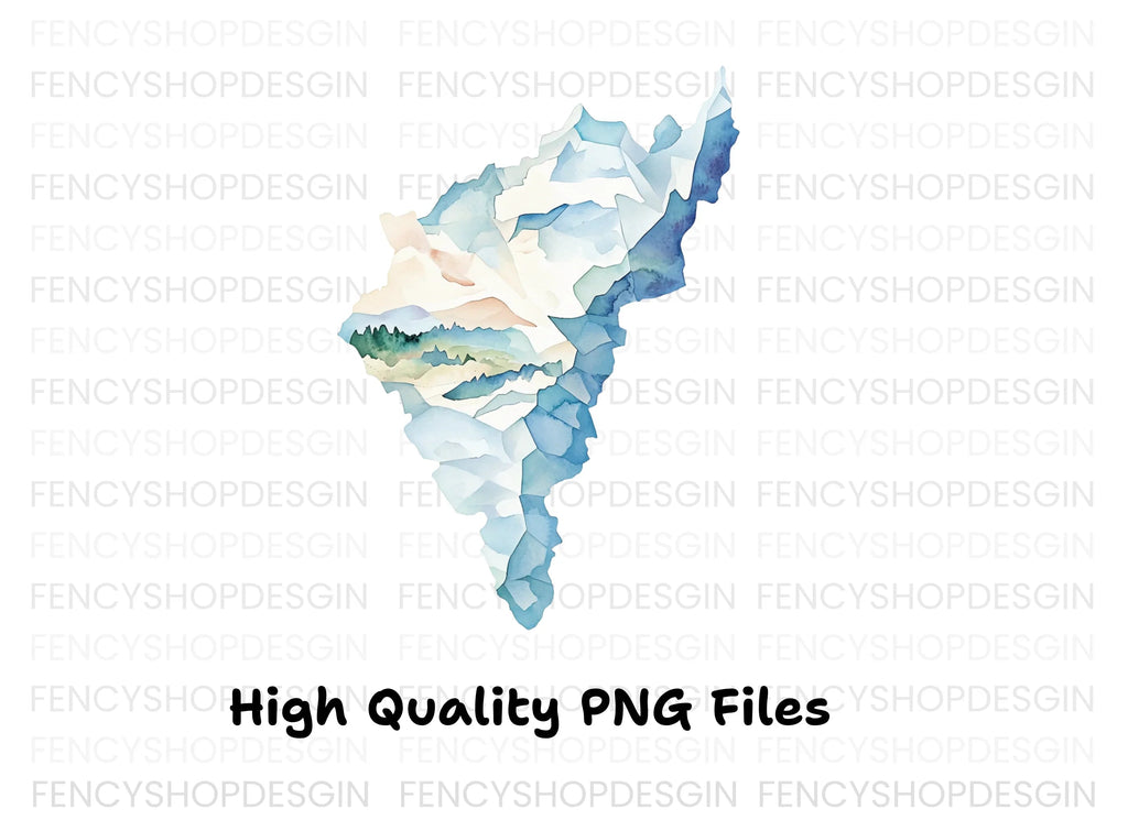 Abstract Mountain Map Clipart Bundle