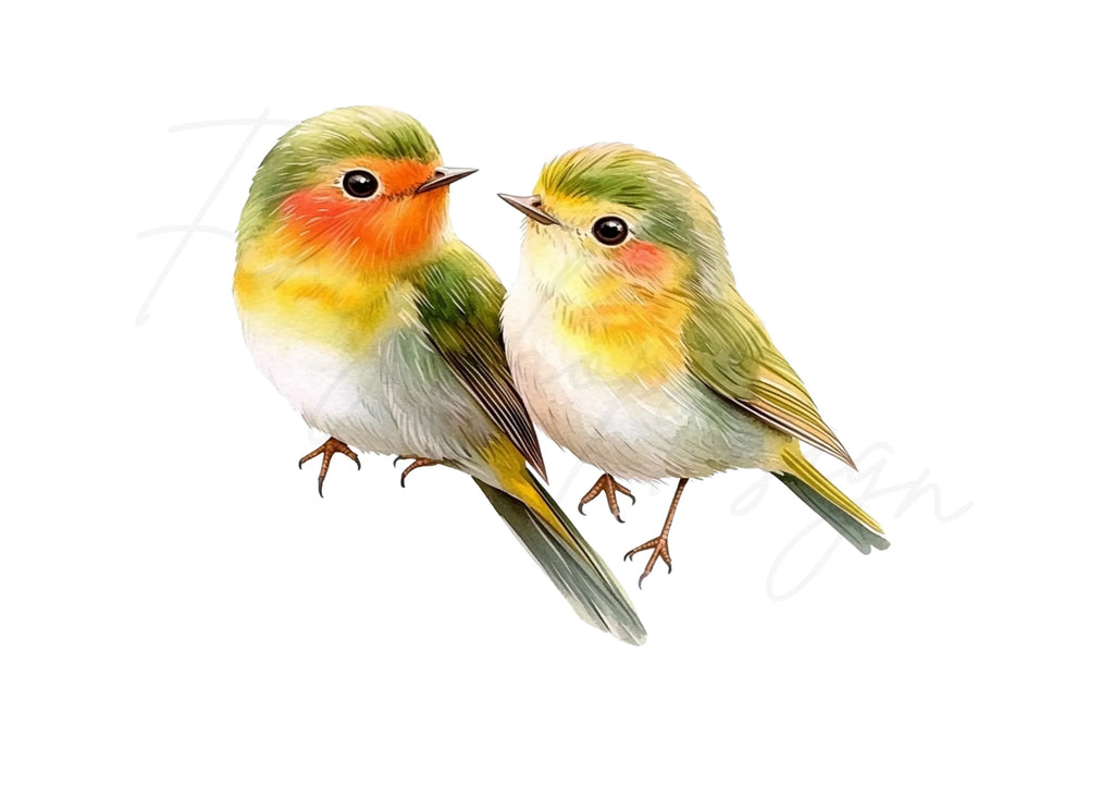 Cute Love Birds Clipart Bundle