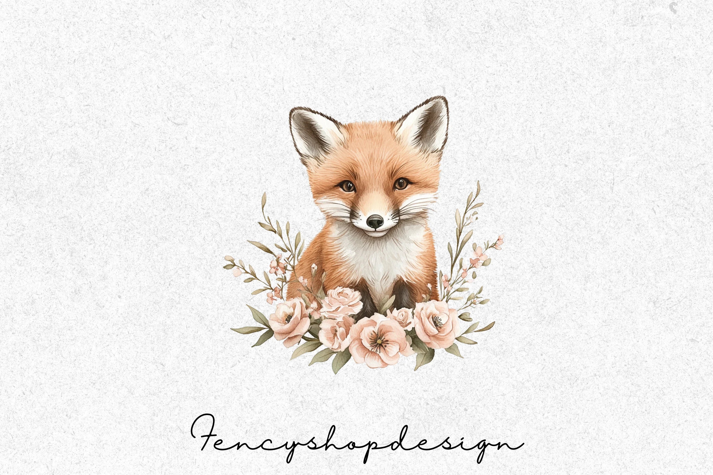 Cute Woodland Fox Clipart Bundle