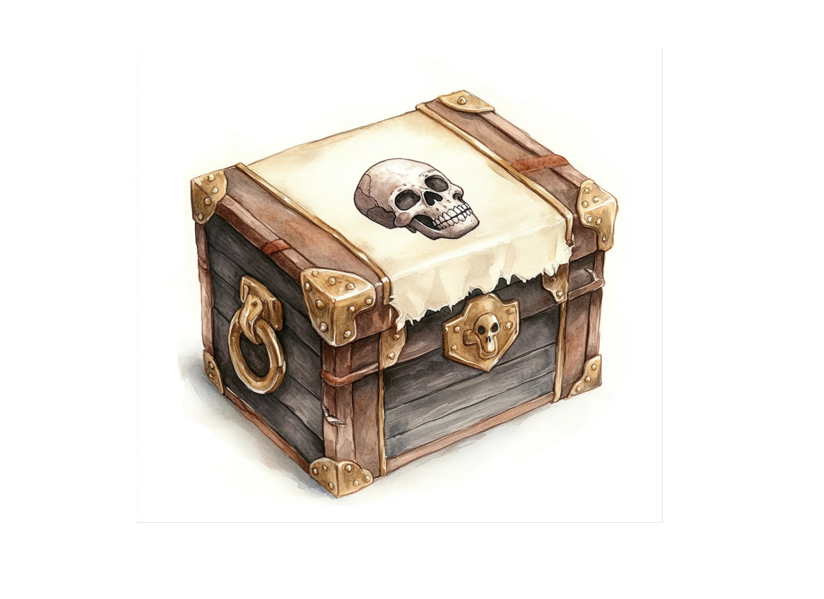 Pirate Treasure Chests with Skulls Clipart Bundle