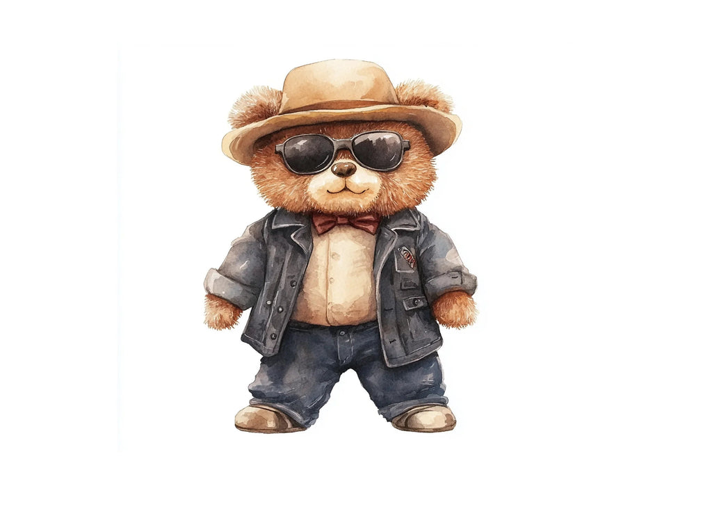 Cool Teddy Bear with Sunglasses Clipart Bundle