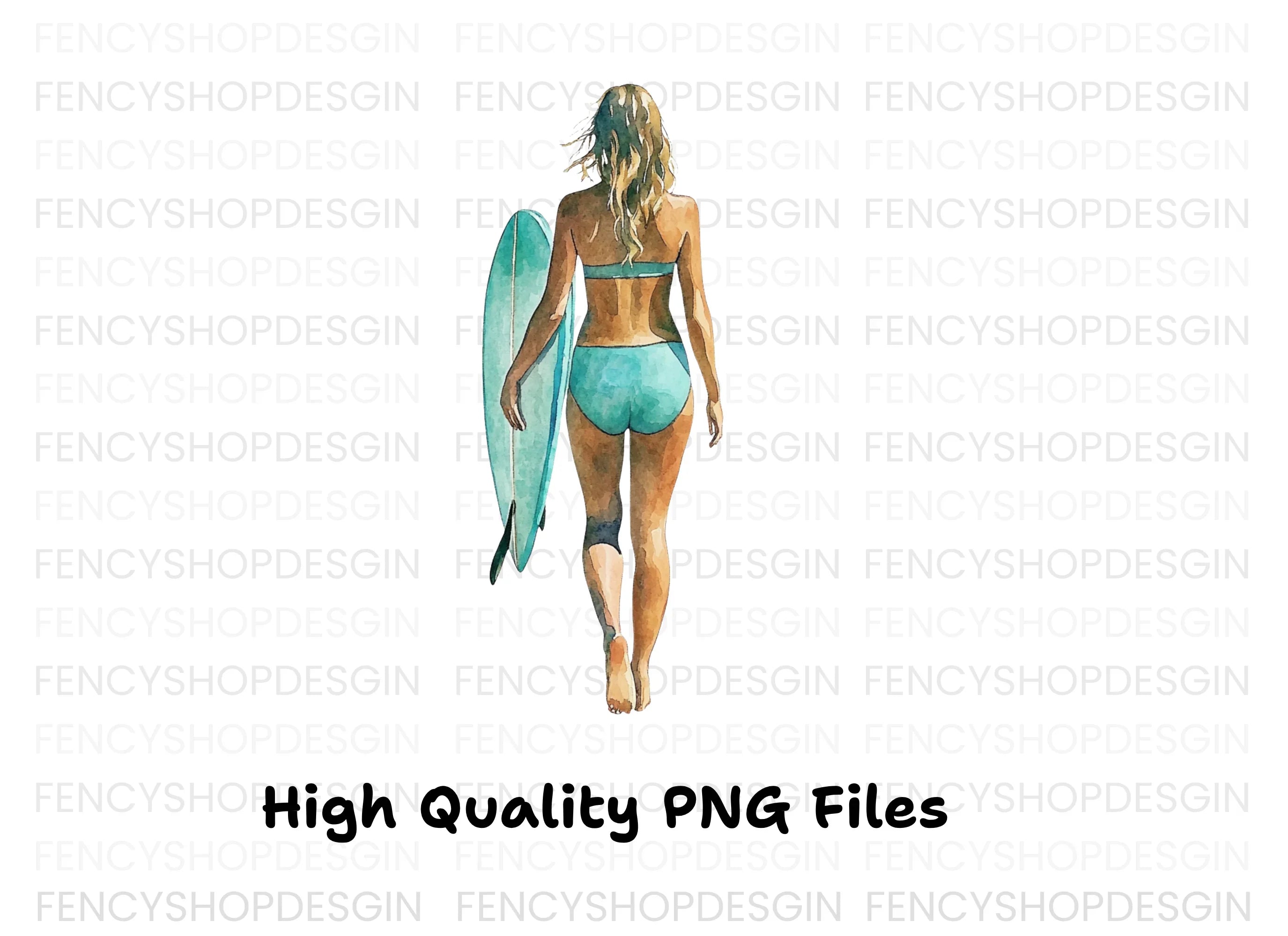 Surfer Girl Beach Vibes Clipart Bundle