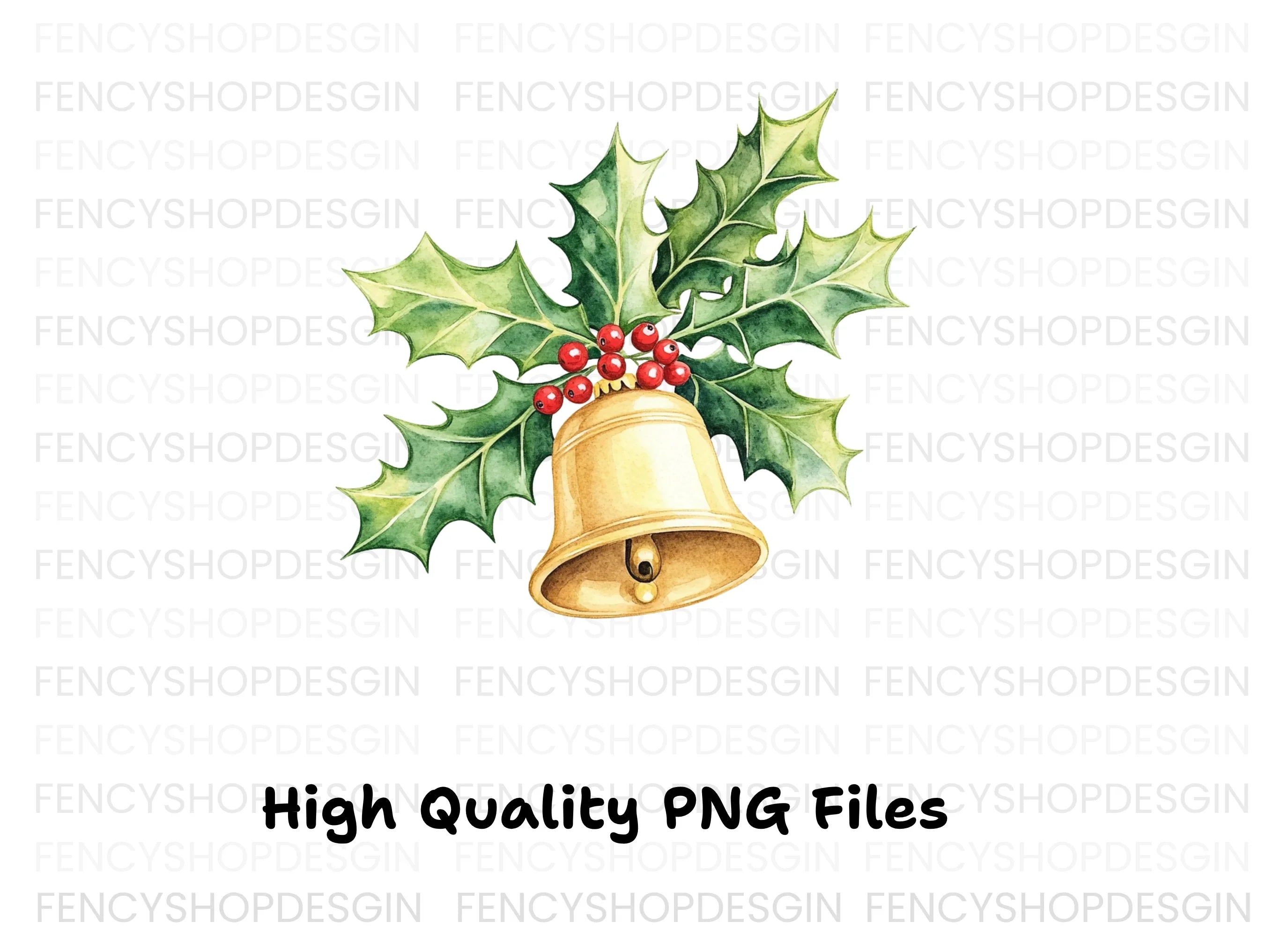 Festive Christmas Bells Clipart Bundle