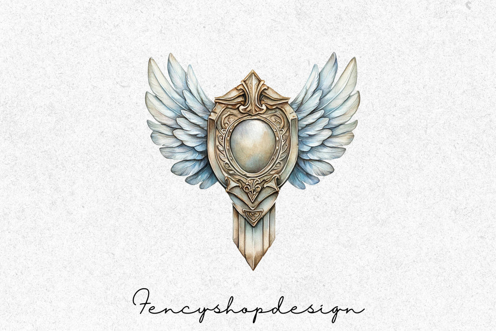 Winged Shields Clipart Bundle