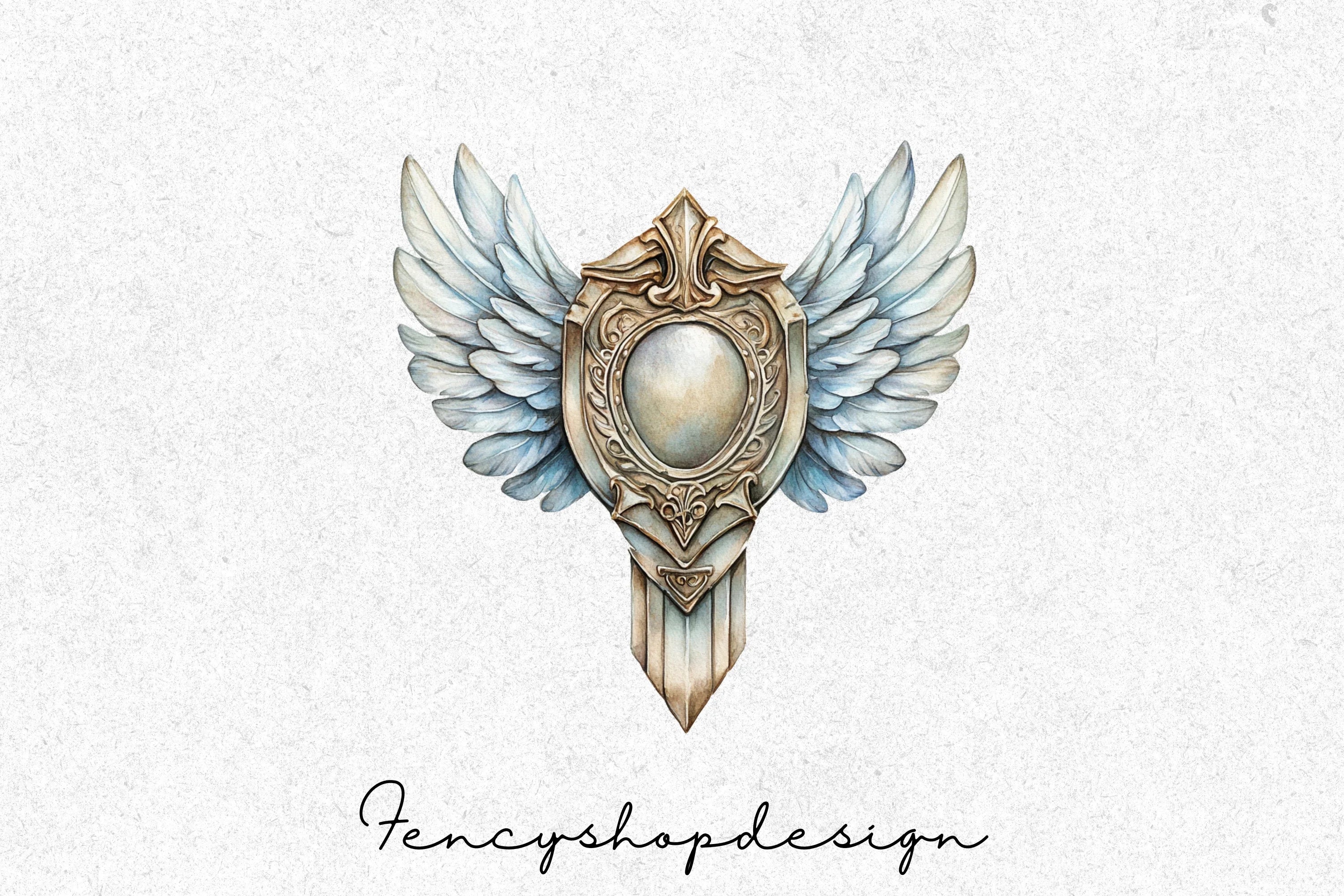 Winged Shields Clipart Bundle