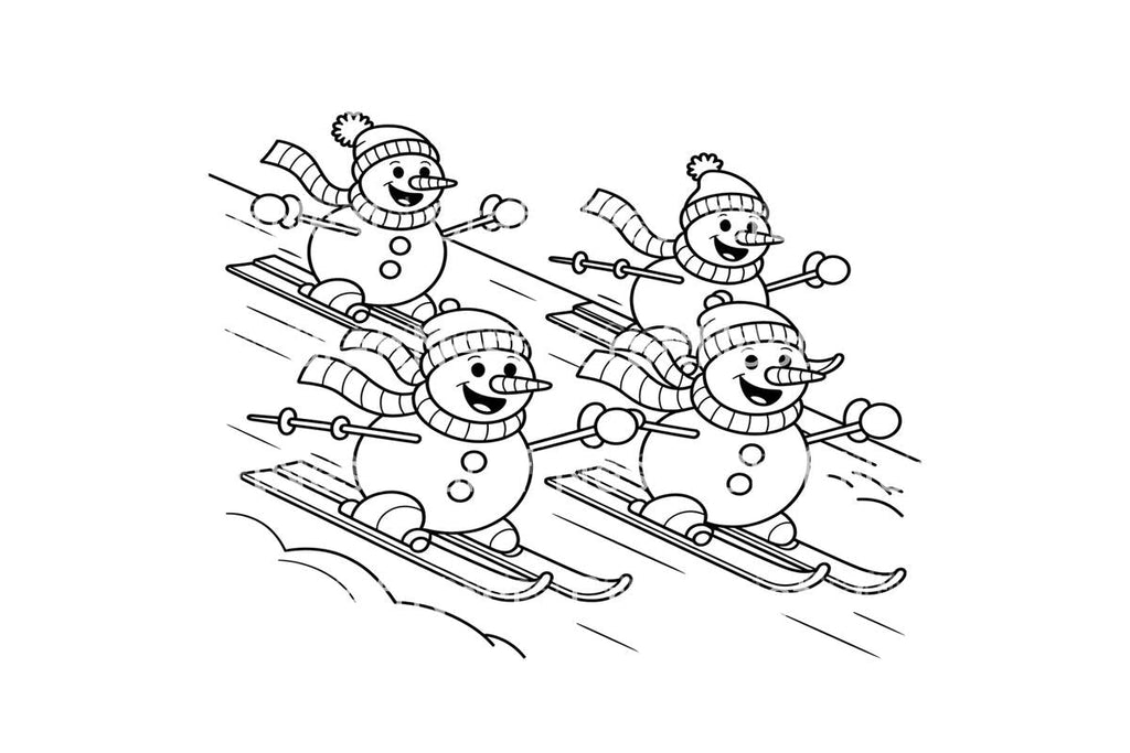 Snowman Skiing Adventure Coloring Books