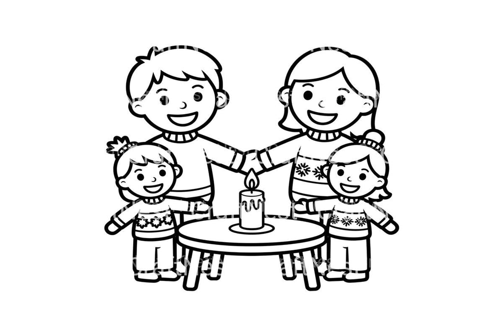 Family Christmas Candlelight Coloring Books