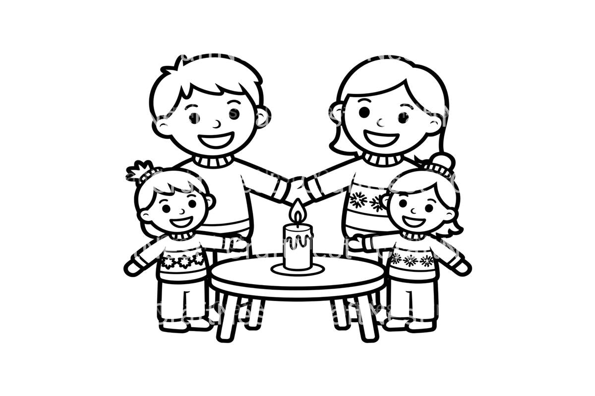 Family Christmas Candlelight Coloring Books