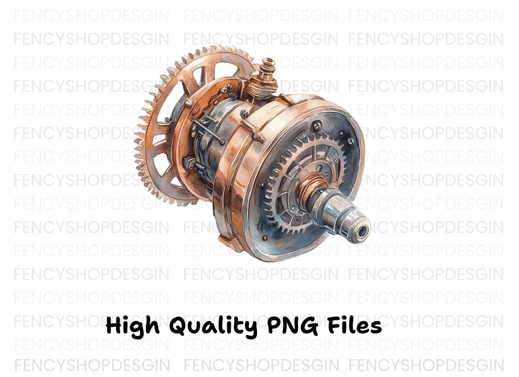 Steampunk Gear Mechanism Clipart Bundle