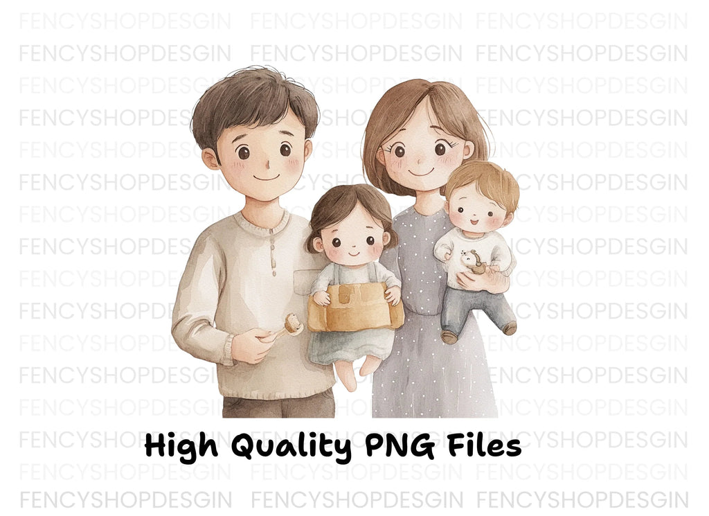 Cute Family Portrait Clipart Bundle
