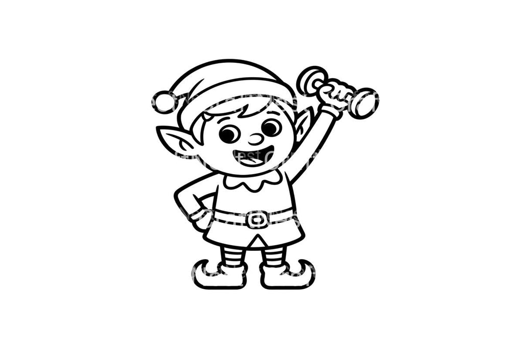 Strong Christmas Elf Weightlifting Coloring Books