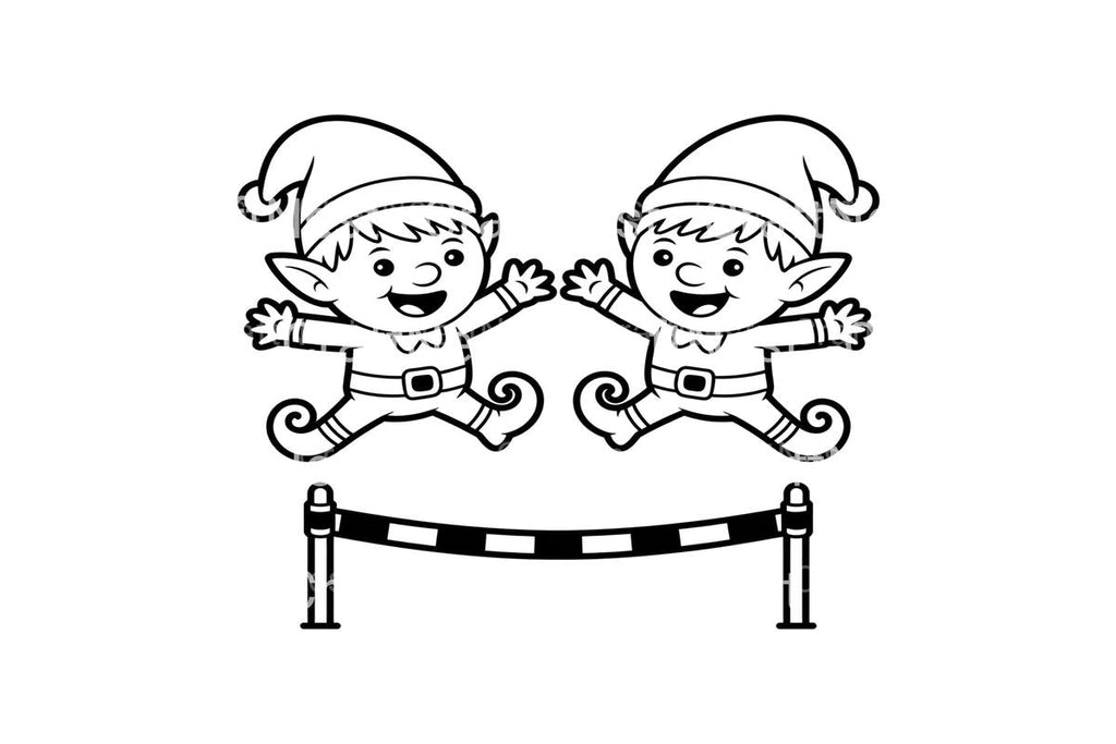 Christmas Elf Jumping Coloring Books