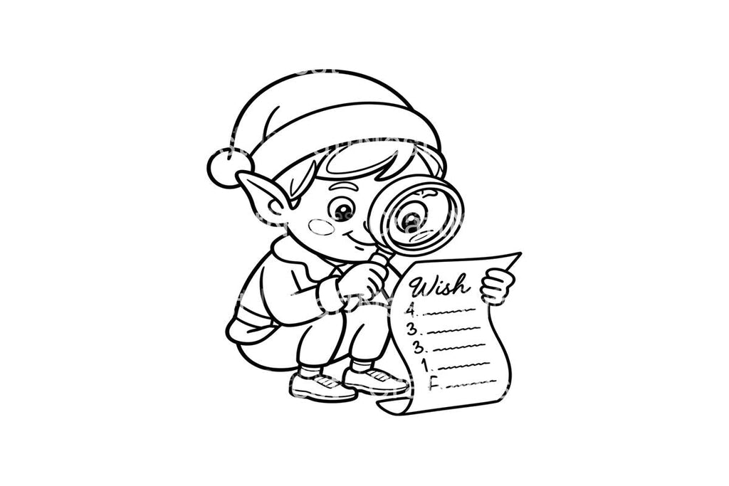 Christmas Elf Wish ListPlanner Coloring Books