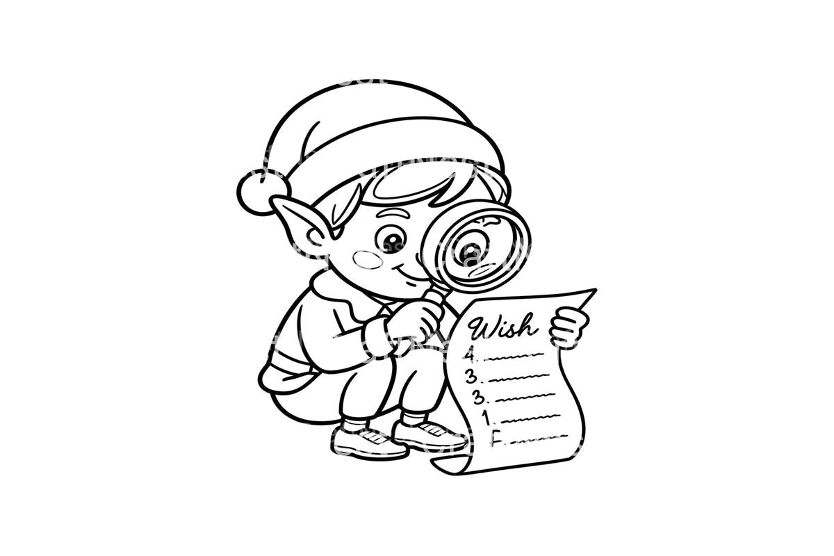 Christmas Elf Wish ListPlanner Coloring Books