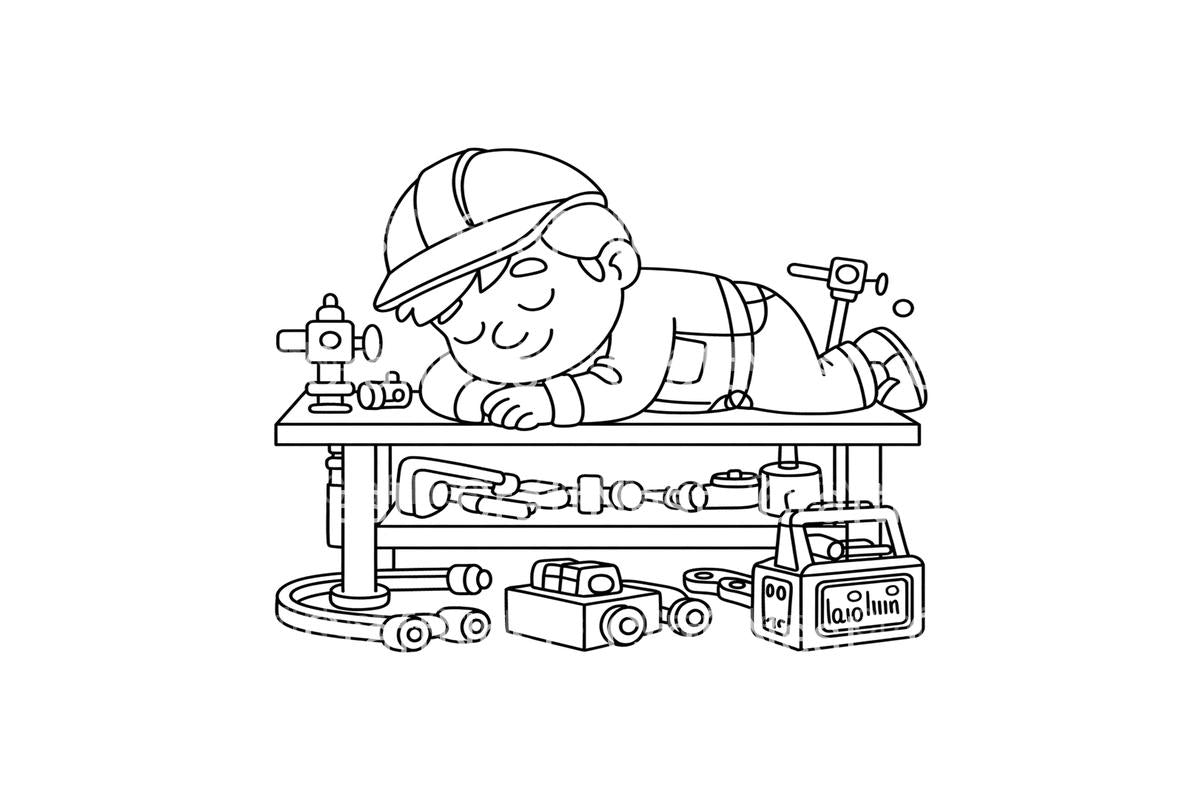 Sleeping Mechanic Coloring Books