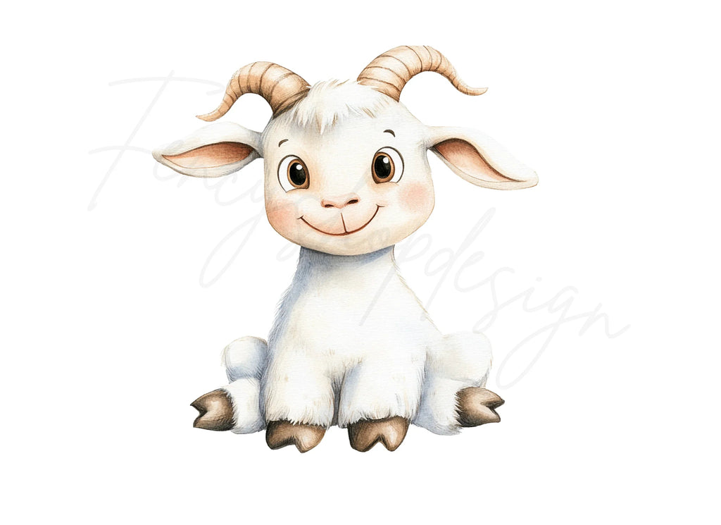 Adorable Baby Goat Clipart Bundle