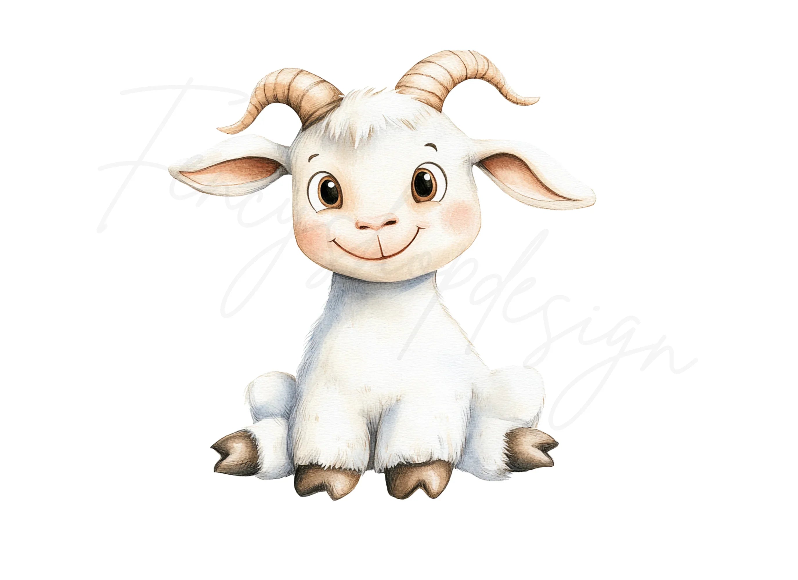 Adorable Baby Goat Clipart Bundle