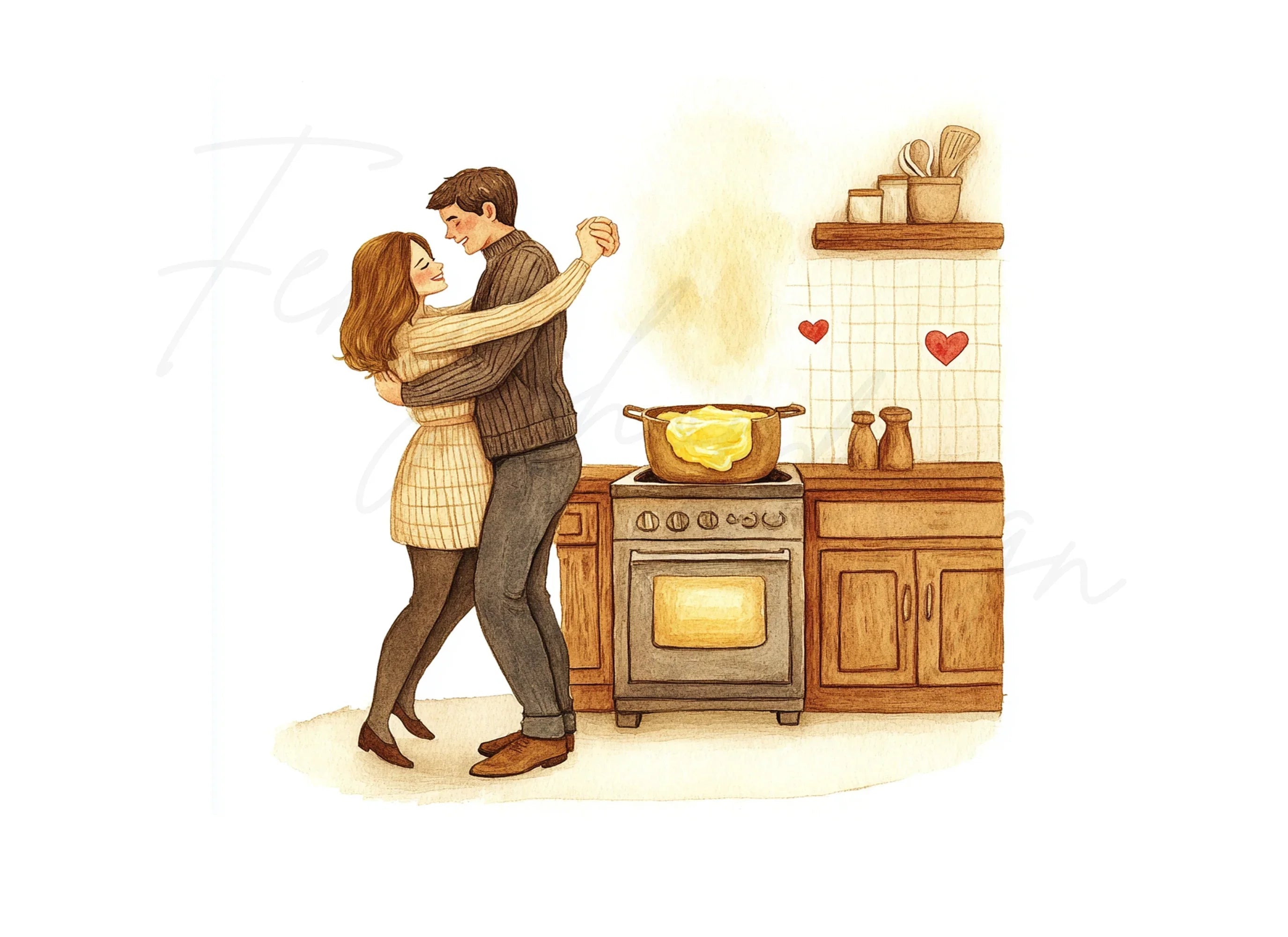 Romantic Kitchen Dance Clipart Bundle