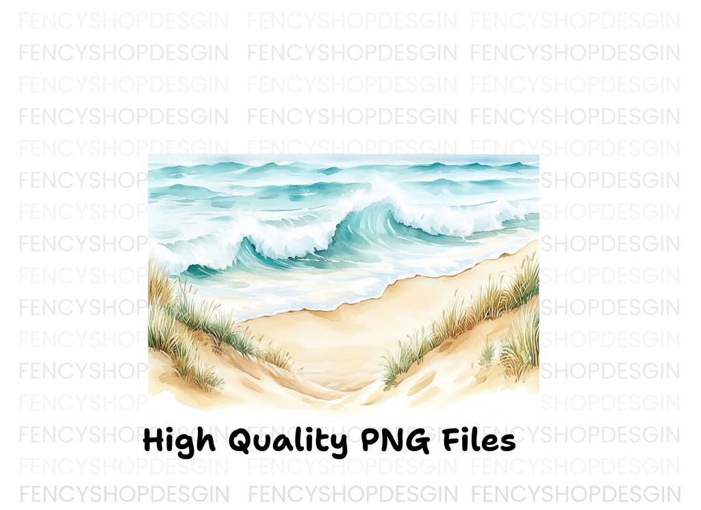 Ocean Beach Waves Clipart Bundle