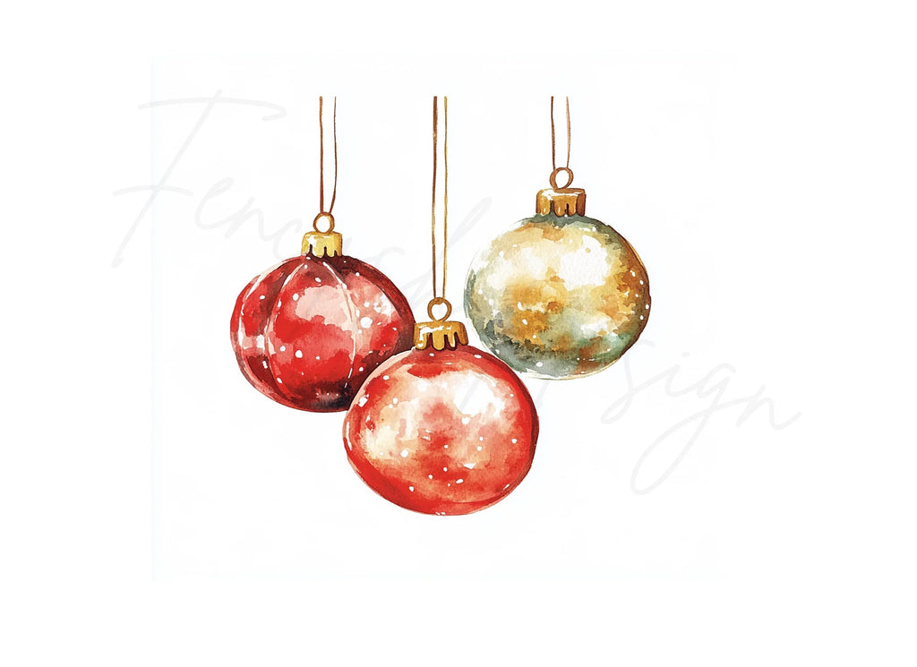 Christmas Ornaments Clipart Bundle
