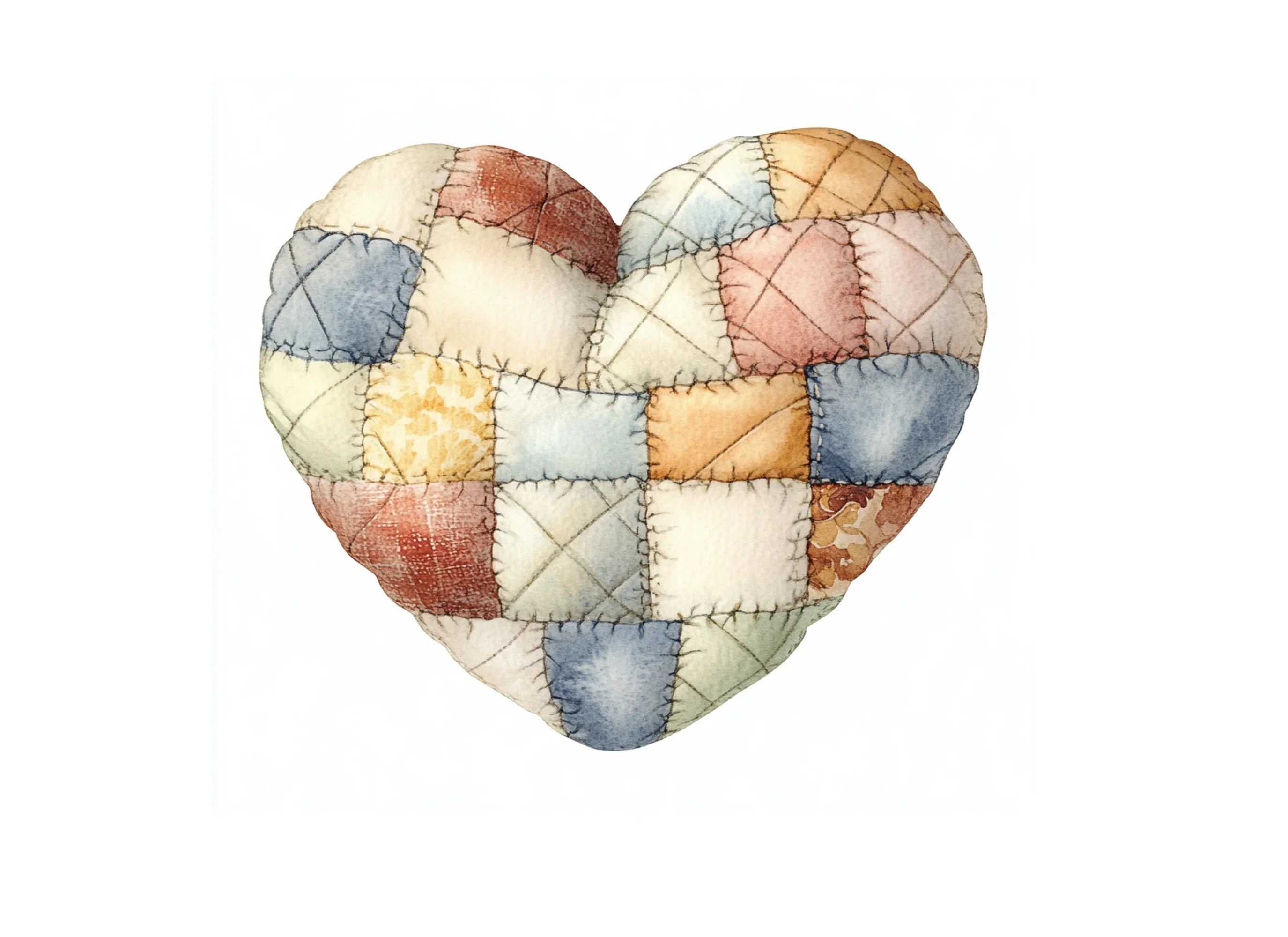 Quilted Hearts Clipart Bundle