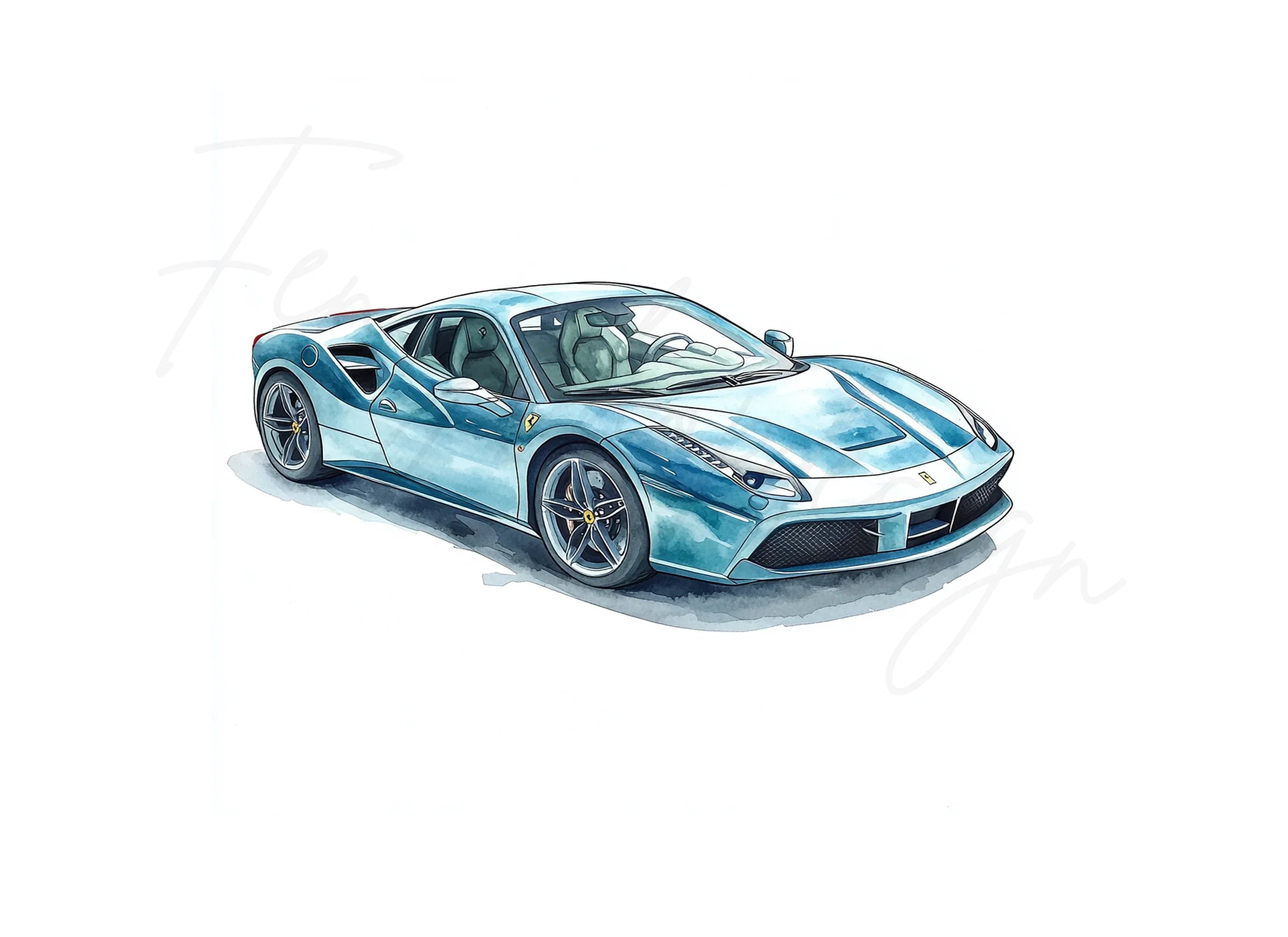 Dynamic Blue Sports Cars Clipart Bundle