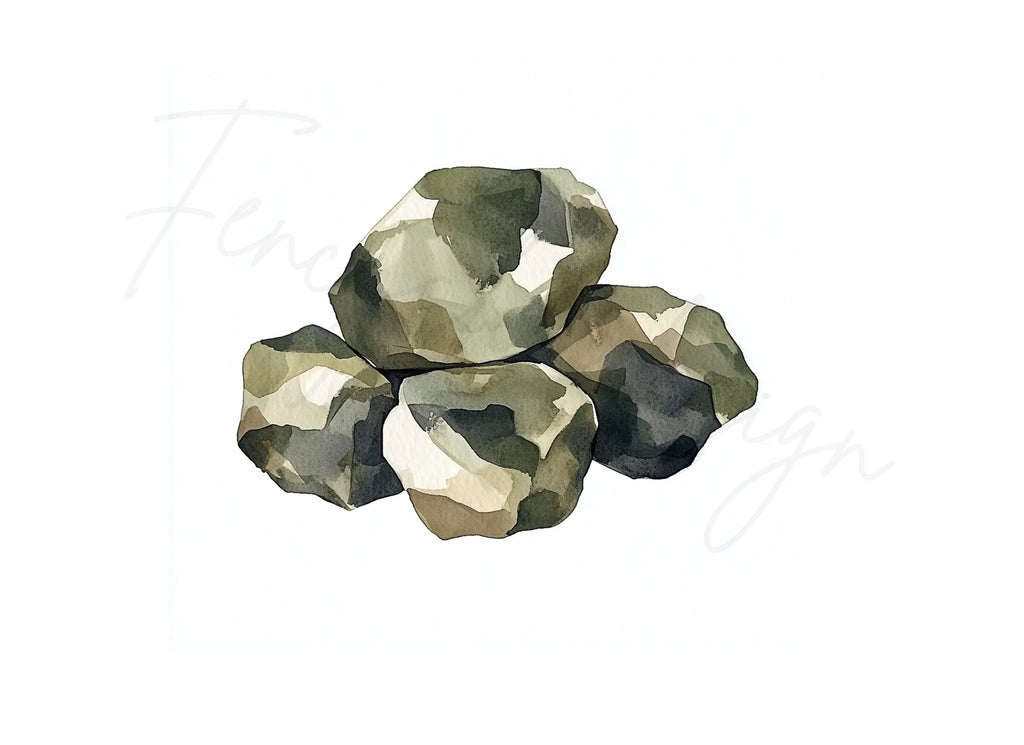 Camouflage Rocks Clipart Bundle