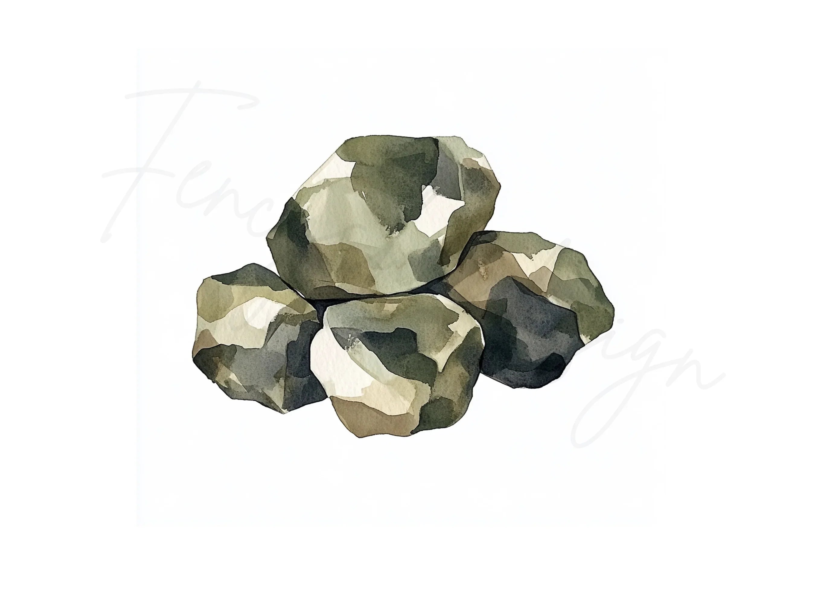 Camouflage Rocks Clipart Bundle