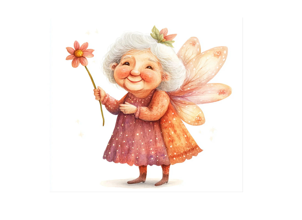 Cute Old Lady Fairy Character Clipart Bundle