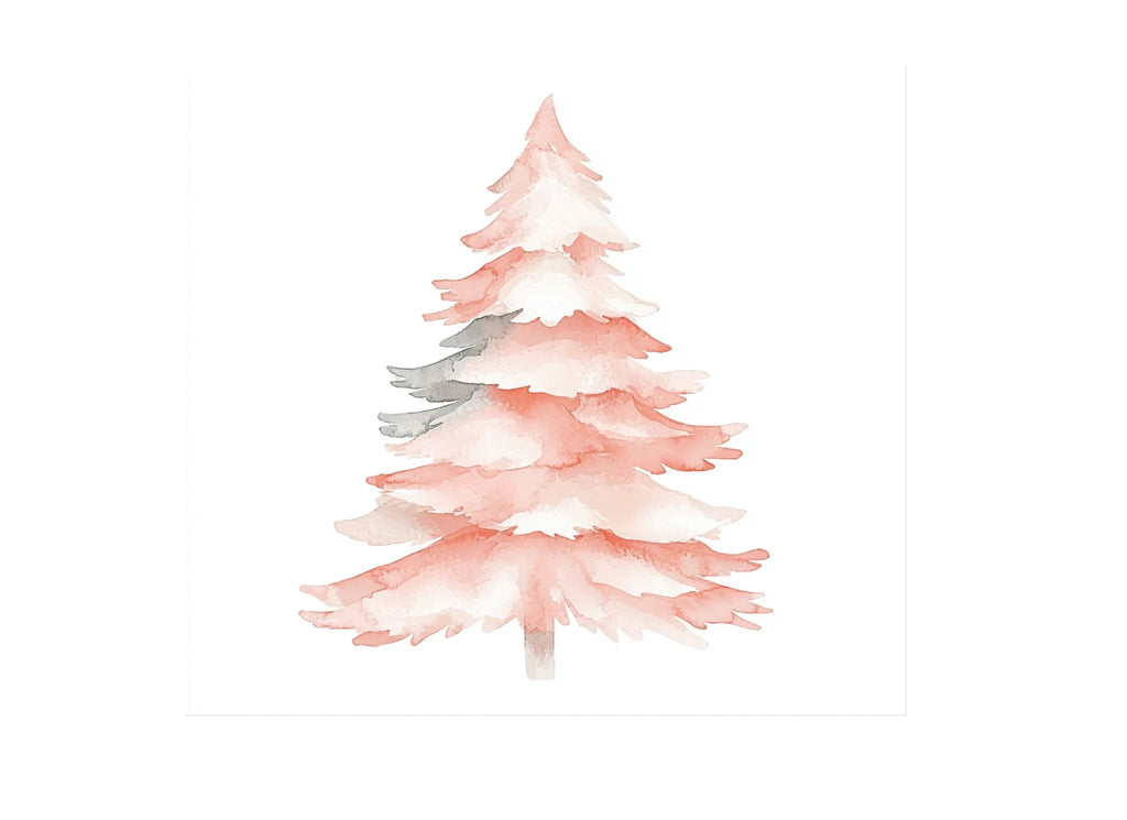 Pink Christmas Tree Clipart Bundle