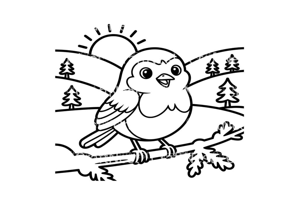 Cute Winter Birds Coloring Books