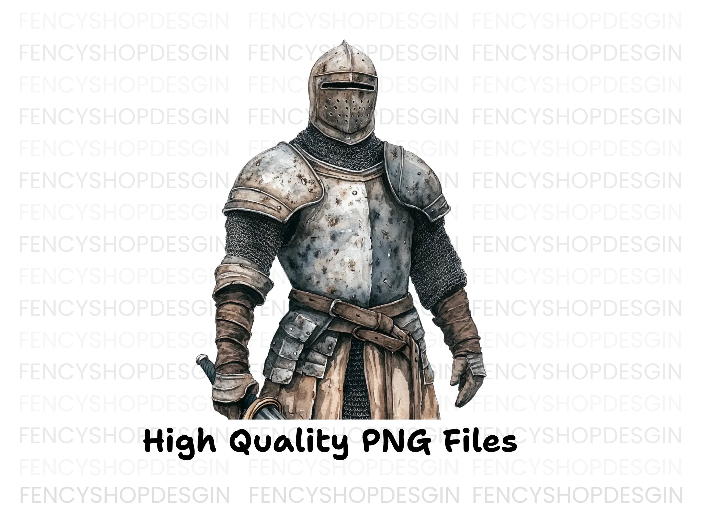 Medieval Knights in Armor Clipart Bundle