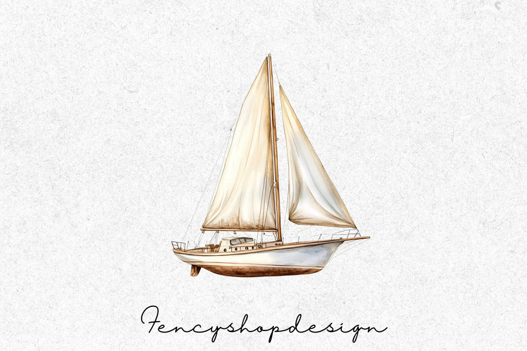 Vintage Sailboat Clipart Bundle