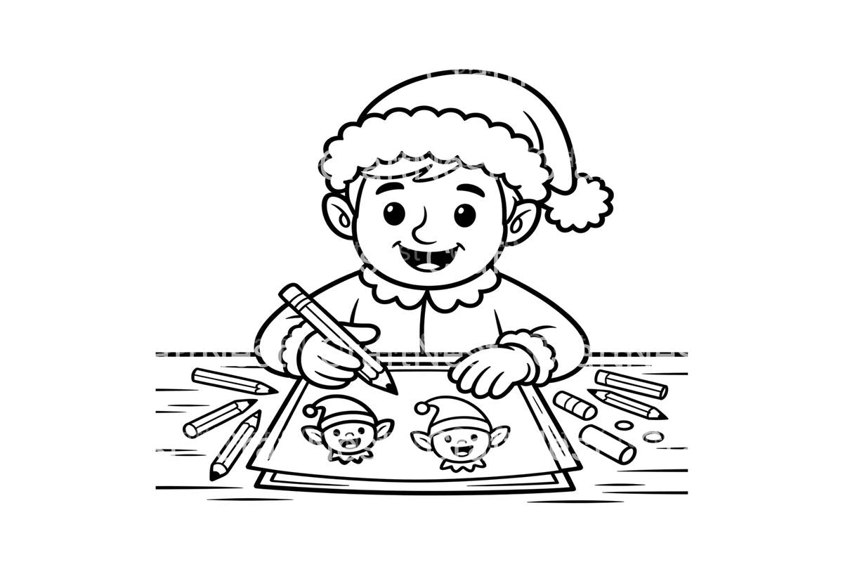 Christmas ElfFun for Kids Coloring Books