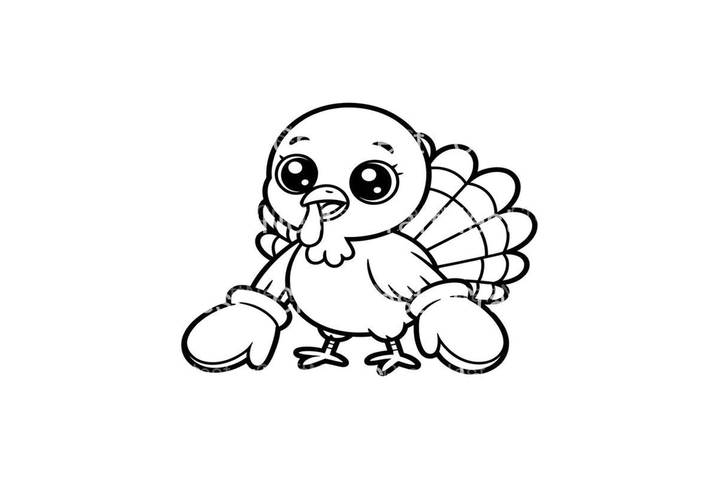 Baby Turkey with Mittens Coloring Books