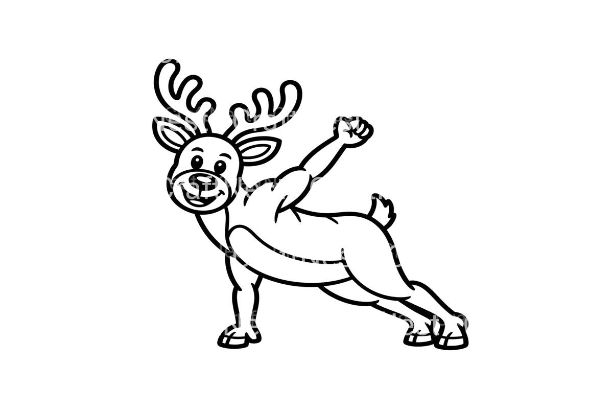 Reindeer Yoga Poses Fun Coloring Books