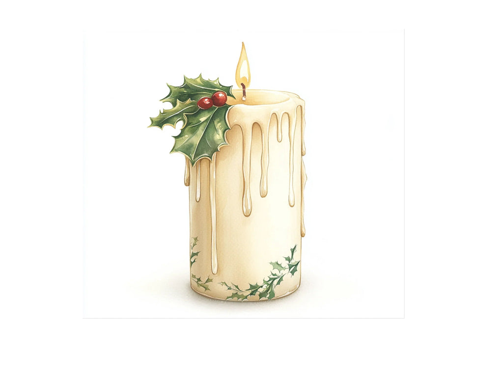 Dripping Wax Christmas Candles Clipart Bundle