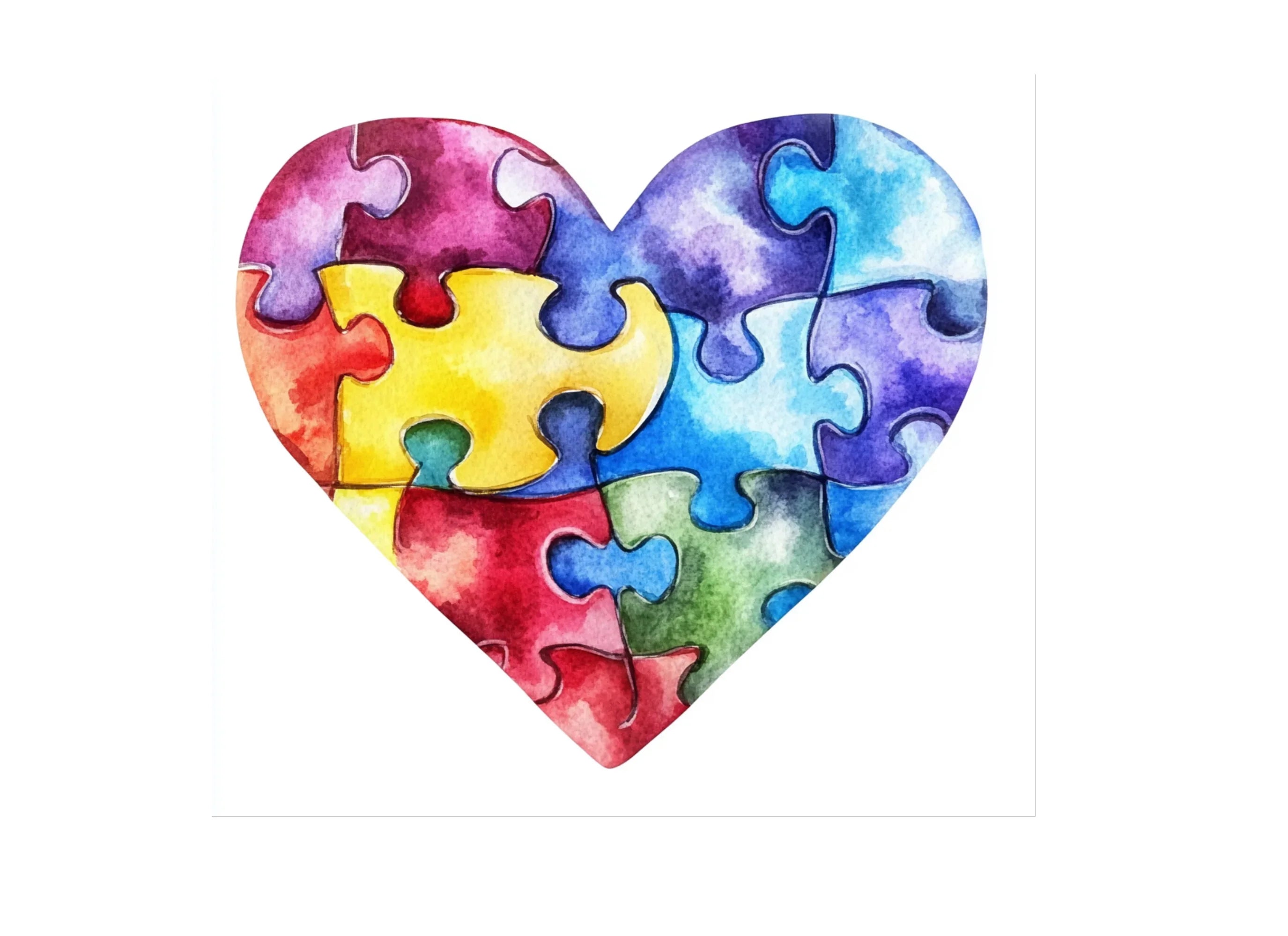 Puzzle Heart Clipart Bundle