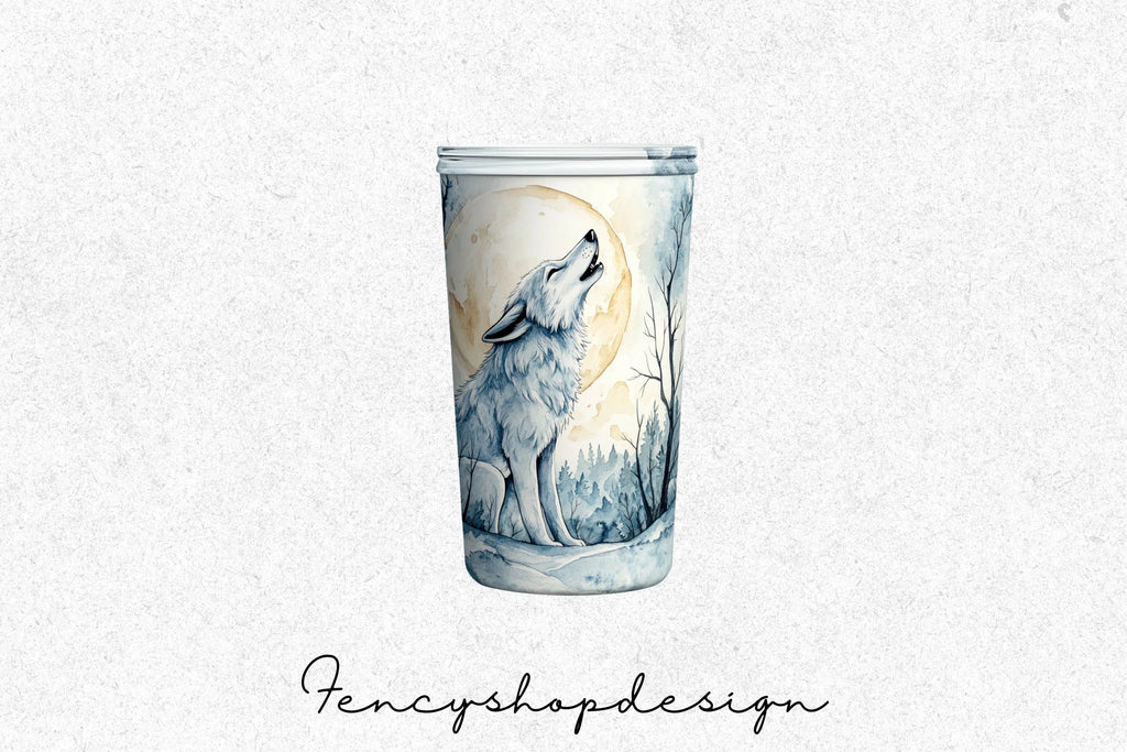 Wolf Tumbler Designs Clipart Bundle