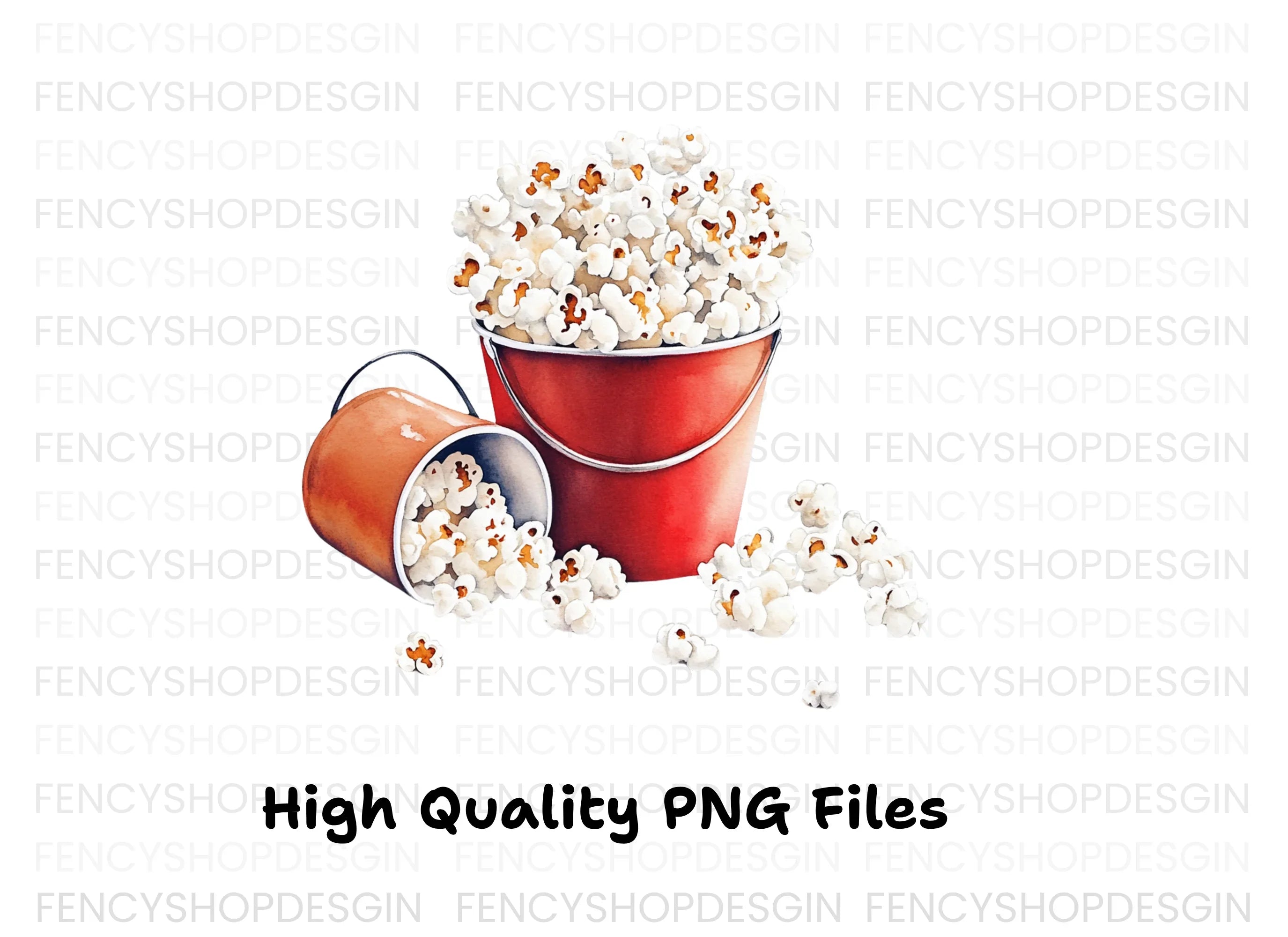 Popcorn Buckets Clipart Bundle