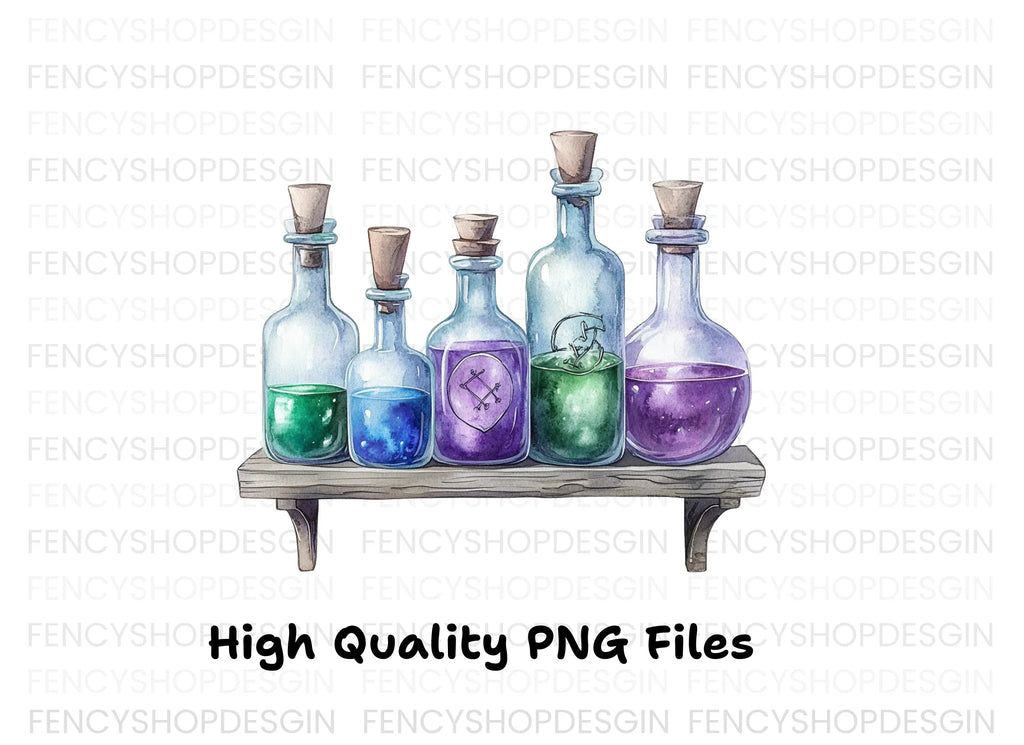 Magical Potion Bottles Clipart Bundle