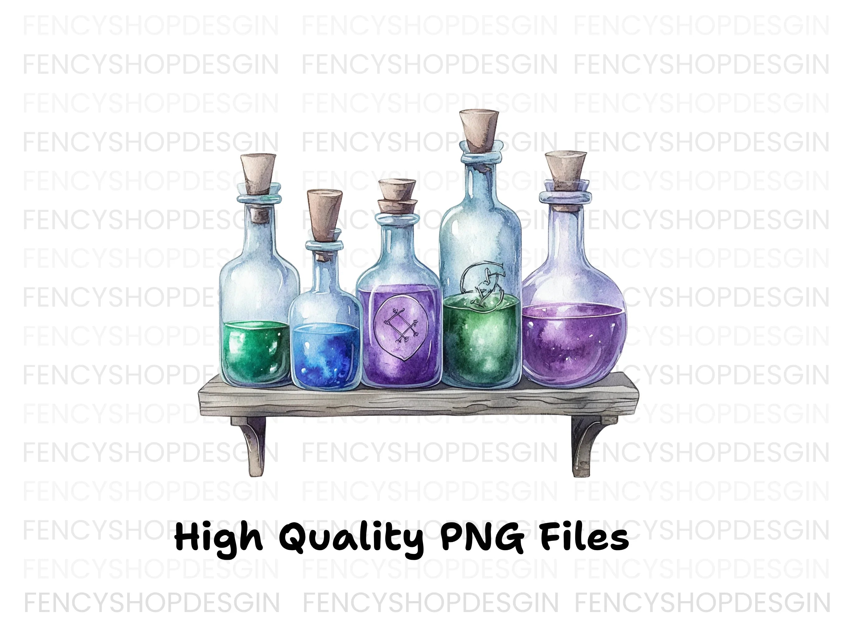 Magical Potion Bottles Clipart Bundle