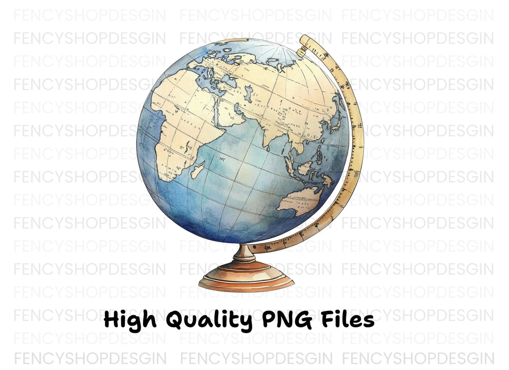 Vintage World Globe Clipart Bundle