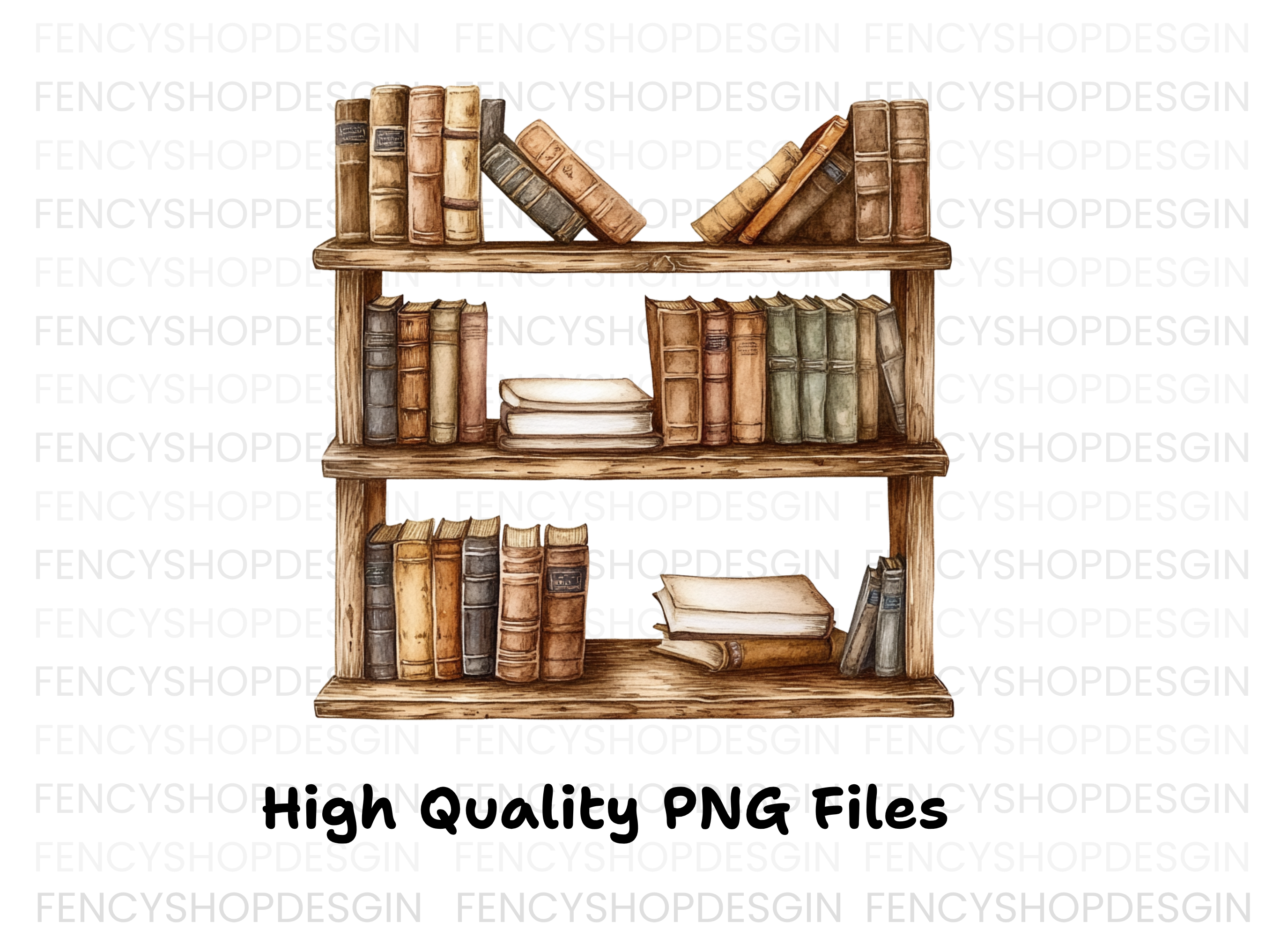 Stacked Books and Shelf Clipart Bundle