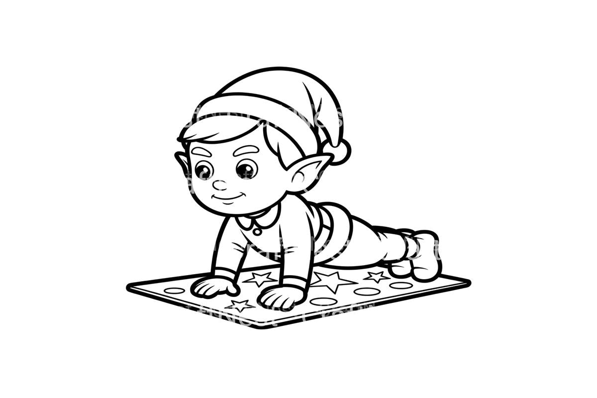 Elf Doing Push Ups Coloring Books