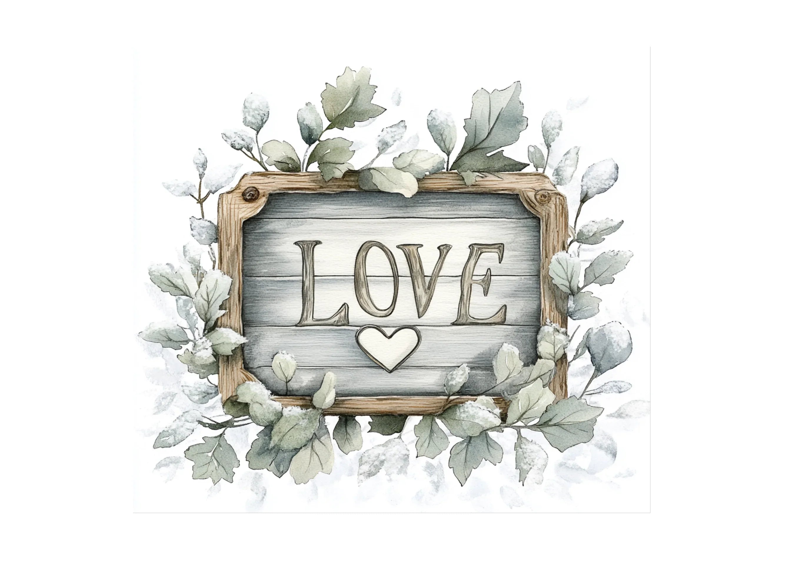 Eucalyptus Love Sign Clipart Bundle
