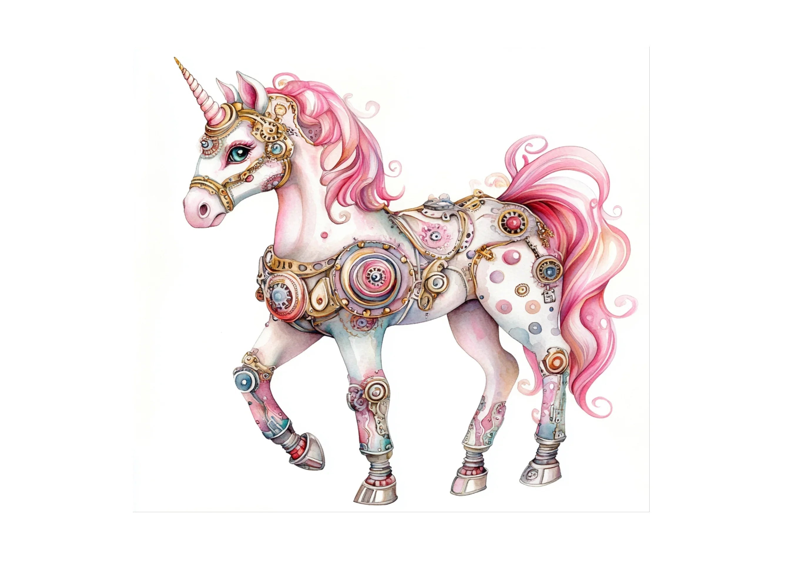 Steampunk Unicorns Clipart Bundle