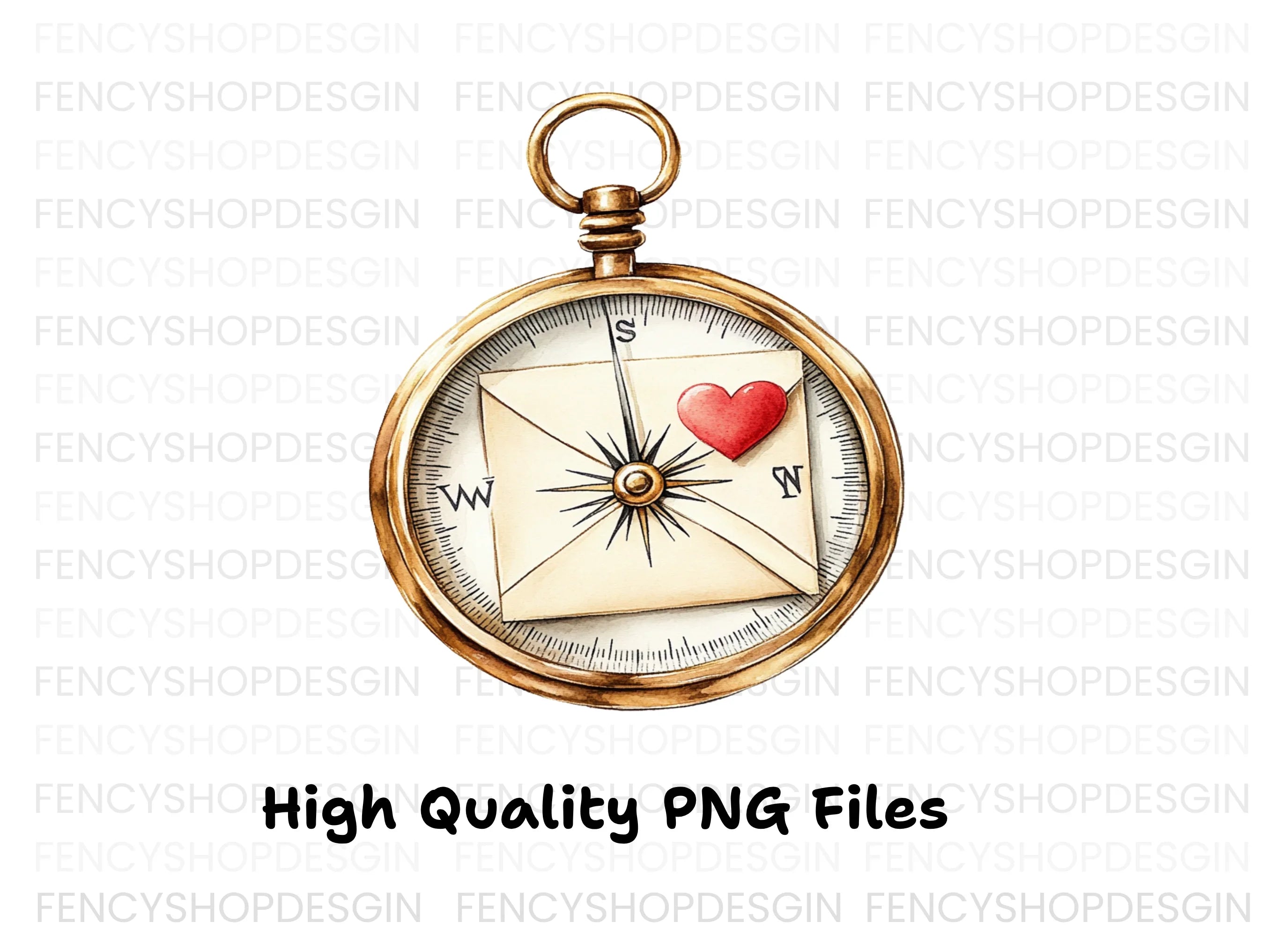 Love Letter Compass Clipart Bundle