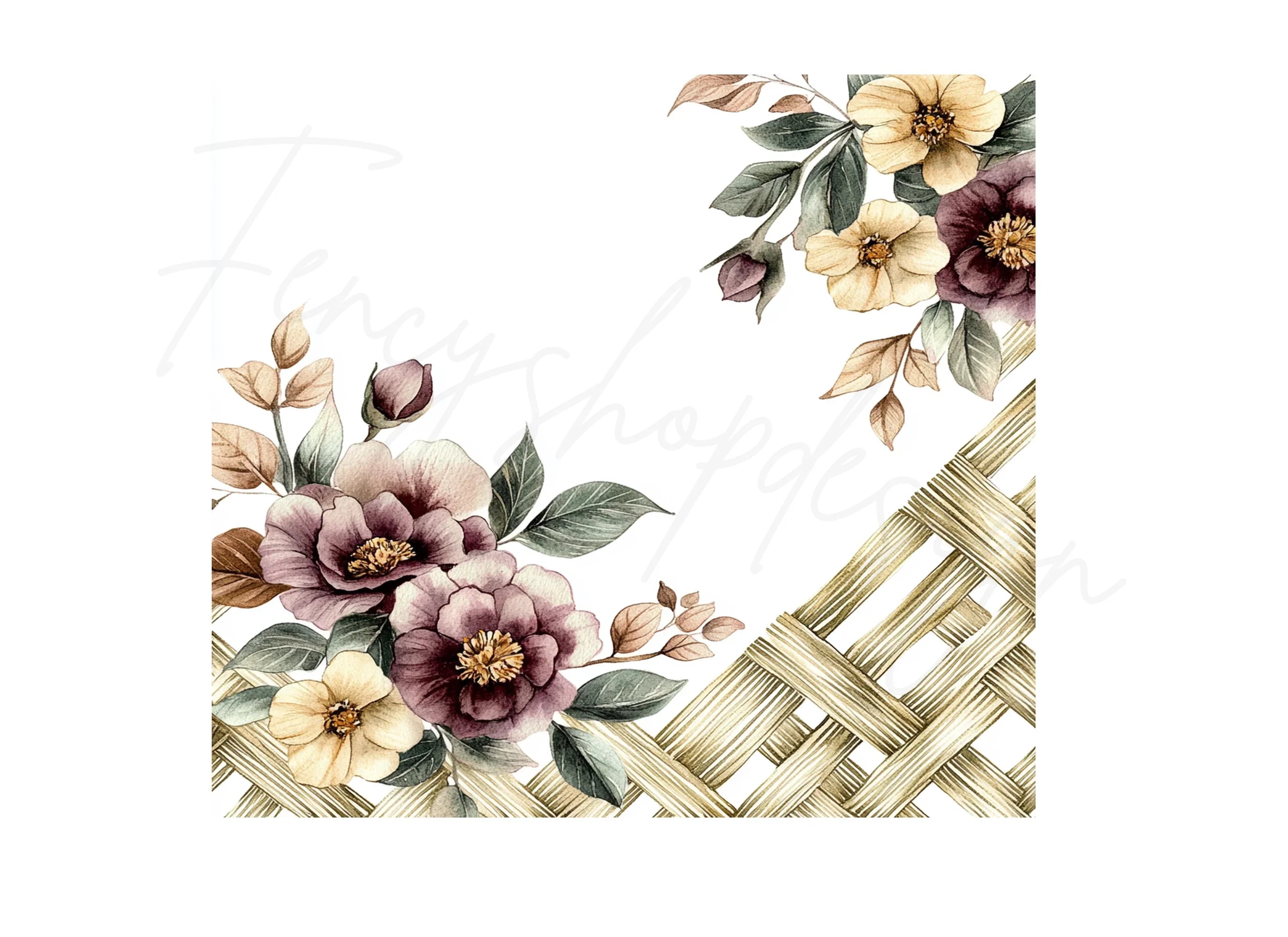 Floral Trellis Pattern Clipart Bundle