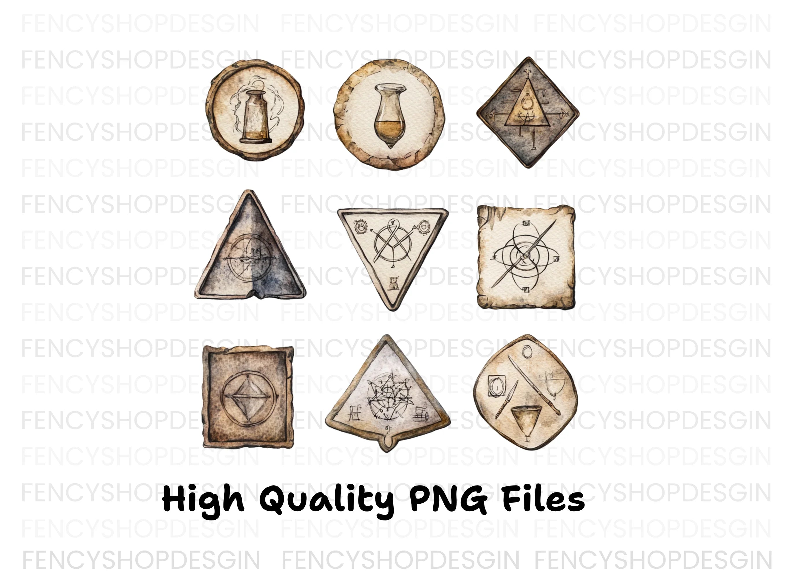 Mystical Alchemical Symbols Clipart Bundle